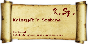 Kristyán Szabina névjegykártya