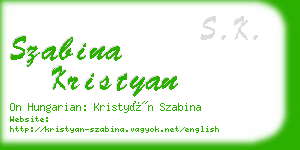 szabina kristyan business card